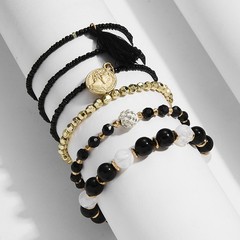 Boho Stackable Beaded Bracelets Set For Women Multilayer Tassel Coin Charm Boho