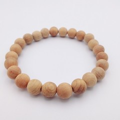 Natural 8mm Thuja Wood Bead Bracelet 7.5 Inch Unisex Aromatherapy Scented