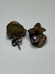 Michael Michaud Bronze and Freshwater Pearl Necklace, Bracelet and Earring Set