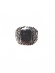 Bali sterling silver ring in black onyx artisan crafted from size 6