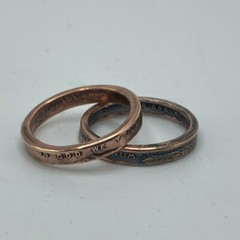 Lucky Penny Coin Ring, Copper Band (Thin Band)