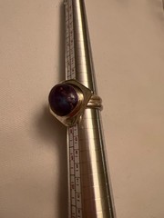 Sterling Silver Statement Ring with purple stone 7