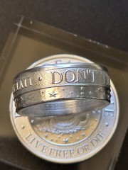Dont Tread on Me Coin Ring .999 Silver Live Free Or Die You Pick Size 8-13