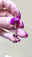 LOVELY Artisan/Designer Gold Over Sterling Silver Rhodolite Garnet Earrings