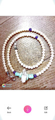 Ocean pearl chocker with turquoise, cobalt blue beads & protection crystal!