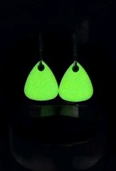 Glow In The Dark Dangling Guitar Pick Silver Fish Hook Fashion Earrings