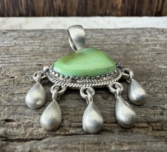 Sterling Silver Native American SW Genuine Sonoran Gold Cloud Raindrops Pendant