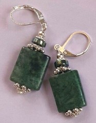 GREEN JASPER & Hematite Leverback handcrafted CHOOSE
