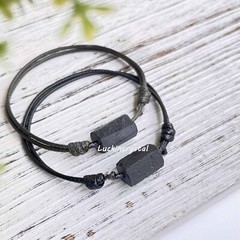 Raw Black Tourmaline Bracelet Energy Shield EMF Protection Good Luck Men Women