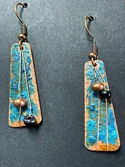 Moondance Artwork Trapezoid Copper Earrings #36