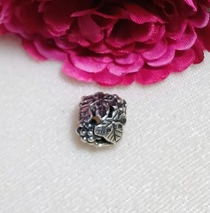 TROLLBEADS Denmark Lace Flower Sterling Silver Foxtail Bracelet~ 7-1/2″ Retired