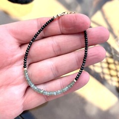 Natural Black Spinel Alexandrite Bracelet Solid 14k Yellow Gold , 7″ – 7 1/3″