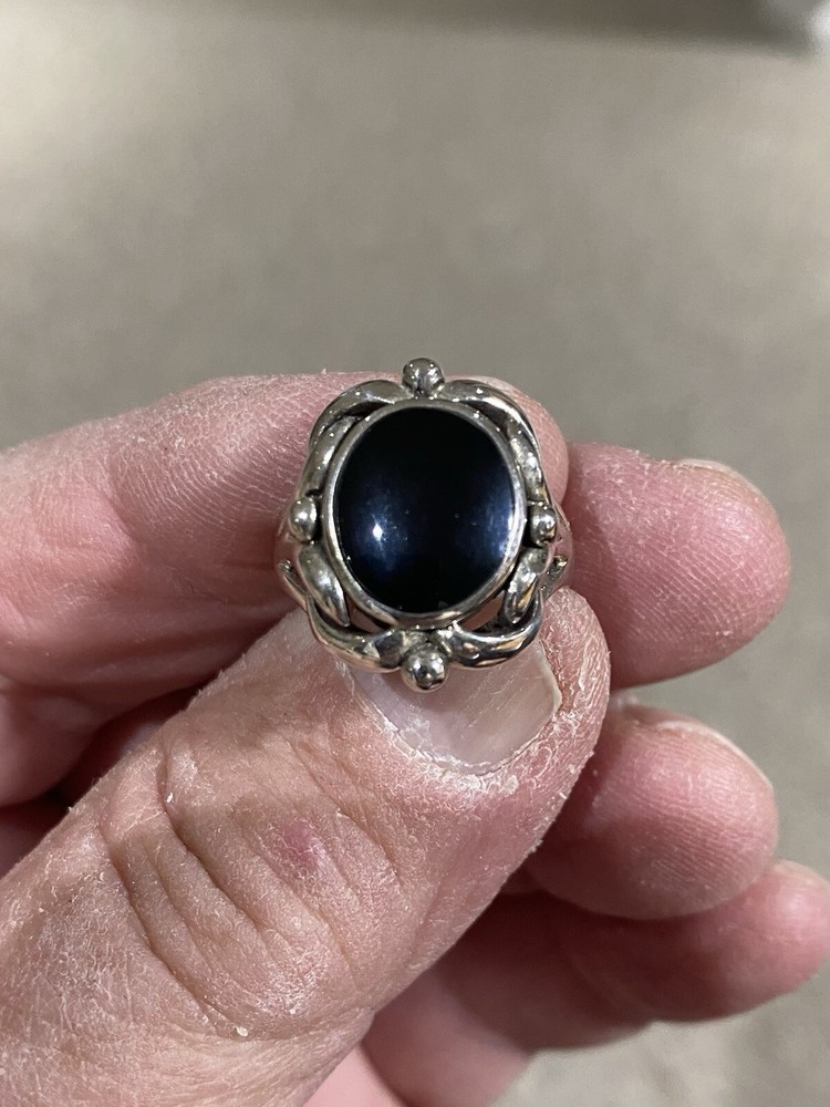 Black Onyx and Sterling Silver Ring