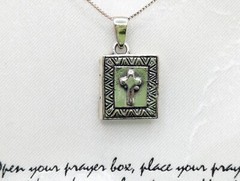 Prayer Box 925 Sterling Pendant On 18″ inch Chain Locket Original Box NIB