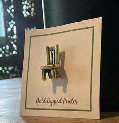 22 K Gold Dipped Pewter Chair Lapel Pin Charm Pendant Jim Clift Made In USA