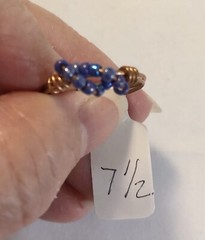 Twisted Wire Wrapped Rings Various Color Beads & Wire Sizes 4 1/2 3-6, 7 1/2 & 8
