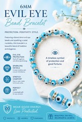 Evil Eye Stretch 6 mm Beaded Bracelet #2282