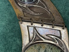 Dramatic Brutal Brass & Stone Collar Necklace Artist Made No Mark