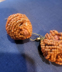 Earrings made from «As is» Qing Dynasty Mandarin Court Coral Hat Finials