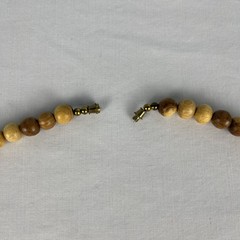 Wood Bead Disc Necklace Brown & Black Boho Style Chunky Exotic 30″