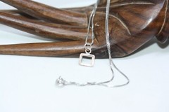 Real Sterling Choker Silver Link Pendant Necklace 40CM 16″ 1 MM Box Chain New
