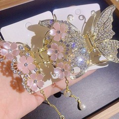 10PCS Crystal Rhinestone Claw Clip Pearl Tassel Hair Claw Wedding Party Jewelry