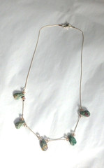 Beautiful Ruby in Fuchsite Necklace 925 Sterling Silver Artisan 17″ length
