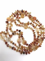 Brown Orange Amber Agate Necklace 60″ Versatile