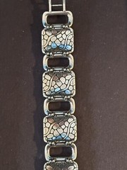 Brighton Silver Tone Panel Bracelet Signed 11/4” X 71/4”