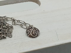 Copper Wash over Sterling Silver Small Swirl Pendant by Rebecca McNerney Designs