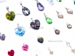 925 Sterling Silver 14K Gold Filled Swarovski Crystal Pearl Charm Pendant U Pick