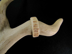 HANDCRAFTED OOAK SHED DEER, ELK ANTLER RING,SIZE 10 3/4, R-456
