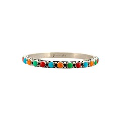 Gaynell Parkhurst, Bracelet, Multi-Stone, Sterling Silver, Navajo, 8″