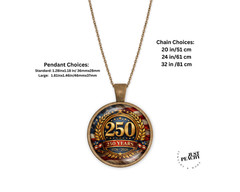 Commemorative Semiquincentennial USA Patriotism Bronze Silver Jewelry Necklace