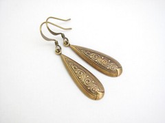 Art Deco Earrings Antiqued Brass Romancecore Cosplay Nouveau Gift Boho Lovecore