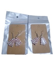 Christmas Tree Snack Cake Dangle Fish Hook Earrings Set of 2 Pairs New Holiday