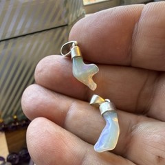 925 Silver pendants Natural Multicolor Freeform Opal Bezel Setting