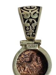 Michigan Splash Copper Sculpture Pendant 8J925 Sterling Silver Setting 2″-19.3 g