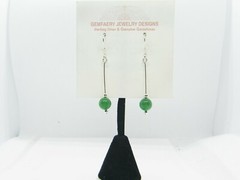 Sterling Silver Natural UVAROVITE GARNET Gemstone Earrings #4217…Handmade USA