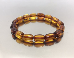 AMBER BRACELET Gift Barrel Natural BALTIC AMBER Beads Ladies Jewelry 7g 19329