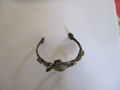 Artisan Crafted Turquoise Shell??? Glass & Copper Wire Sea Turtle Bracelet