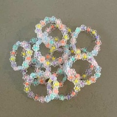 Bracelet for Kids with Flower Charms Stretchy Bracelets for Toddler Party Favors