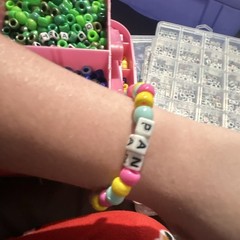 Multicolor Beaded Letter Bracelet «PAN» Adjustable Tie Cord Unisex Adults