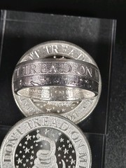 Dont Tread on Me Coin Ring .999 Silver Live Free Or Die You Pick Size 8-13