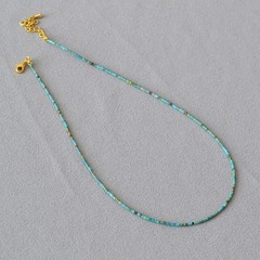 Retro Lapis Lazuli Turquoise Clavicle Necklace for Women French-style Minimalist