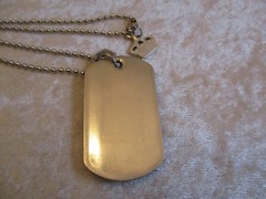 Kate Mesta Dog Tag Fleur-de-Lis Chain Necklace