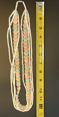 Unique Pastel Dyed Shell, Heishi, Bone Tube, and White Shell Beads 24” Necklace