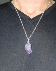 Handmade Artisan Crystal pendants Raw Amethyst