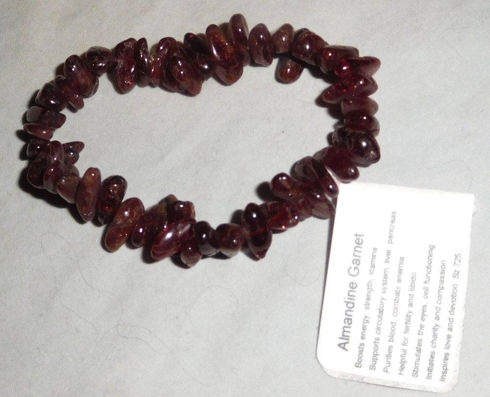 Natural Garnet Chip Bracelets by HLS Almandine, Tsavorite & Rhodolite