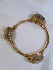 Bourbon and Boweties wire-wrapped bangle bracelet Smokey Quartz